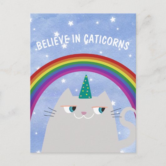 Niedliche Einhornkatze Postkarte (Vorderseite)