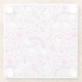 Niedliche Einhornkatzen Glasuntersetzer (Rückseite)