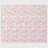 Niedliche Einhornkatzen Hellrosa Muster Geschenkpapier (Flach)