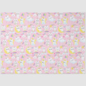 Niedliche Einhornkatzen Hellrosa Muster Seidenpapier (Vorderseite)
