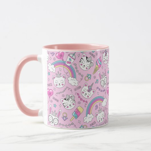 Niedliche Einhornkatzen Tasse (Links)