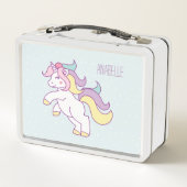 Niedliche Einhornmädchen Metall Lunch Box (Rückseite)