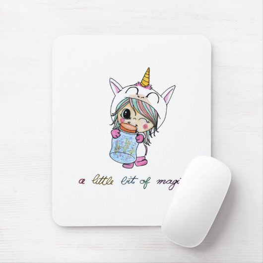 Niedliche Einhornmagie Mousepad (Mit Mouse)