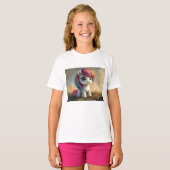 Niedliche Einhornmalerei T-Shirt (Vorne ganz)