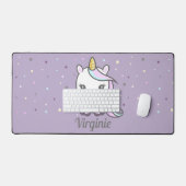 Niedliche Einhornmatte für Lila Schreibtisch Schreibtischunterlage (Tastatur & Maus)