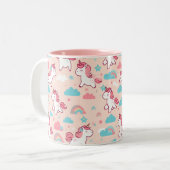 Niedliche Einhornmuster Zweifarbige Tasse (Vorderseite Links)