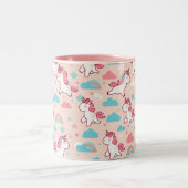 Niedliche Einhornmuster Zweifarbige Tasse (Mittel)