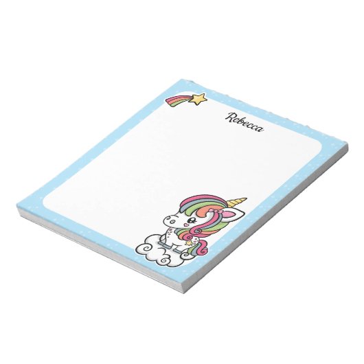 Niedliche Einhornnotizplatte Notizblock (Rotiert)
