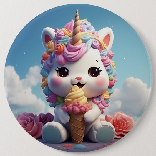 Niedliche Einhorntaste Button (Vorderseite)