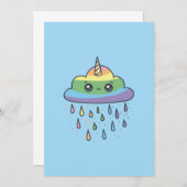 Niedliche Einhornwolke Einladung (Vorne/Hinten)