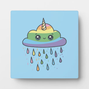 Niedliche Einhornwolke Fotoplatte