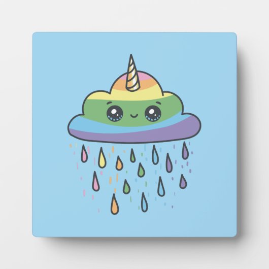 Niedliche Einhornwolke Fotoplatte (Vorderseite)