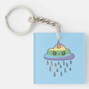 Niedliche Einhornwolke Schlüsselanhänger