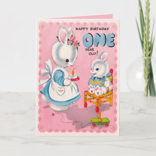 Niedliche einjährige Geburtstagskarte Dankeskarte