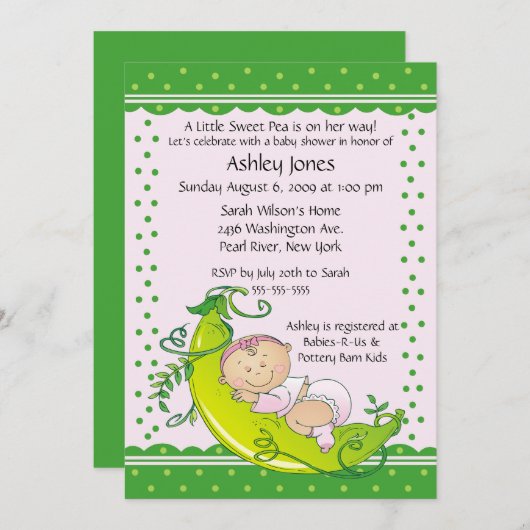 Niedliche Einladung (Vorne/Hinten)