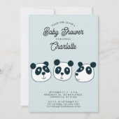 Niedliche Einladung der Babydusche von Riesenpanda (Vorderseite)