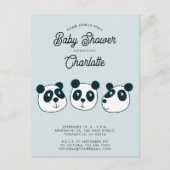 Niedliche Einladung der Babydusche von Riesenpanda Postkarte (Vorderseite)