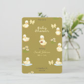 Niedliche Einladung der White Duck Baby Dusche (Stehend Vorderseite)