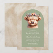 Niedliche Einladung für eine Babydusche mit Hochla (Vorne/Hinten)