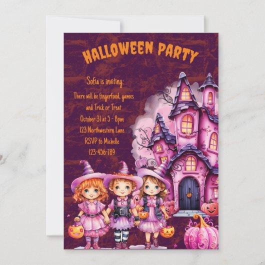 Niedliche Einladung für Kinder (Vorderseite)