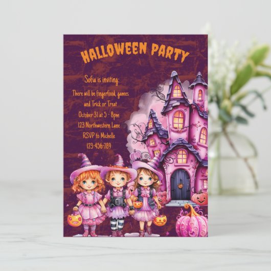 Niedliche Einladung für Kinder (Stehend Vorderseite)