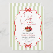 Niedliche Einladung in Bushel zum ersten Geburtsta (Vorne/Hinten)