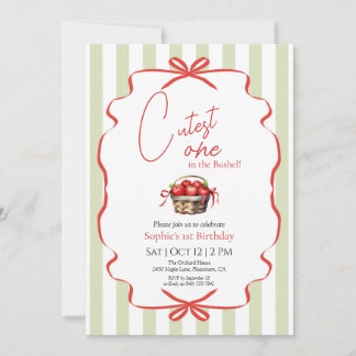 Niedliche Einladung in Bushel zum ersten Geburtsta