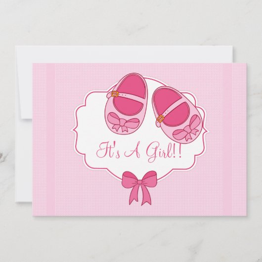 Niedliche Einladung "Mary Janes" Kinderdusche (Vorderseite)