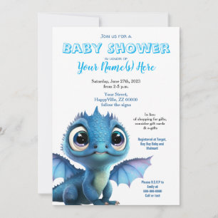 Niedliche Einladung von Baby Dragon Boy Shower