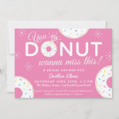 Niedliche Einladung von Donut Bridal Dusche | Rosa (Vorderseite)