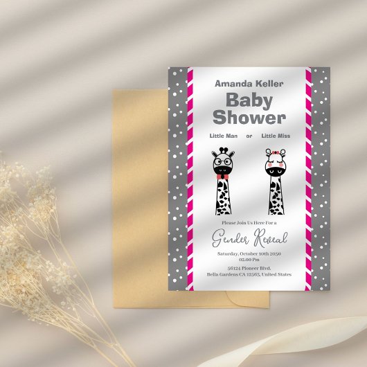 Niedliche Einladung von Giraffen Gender