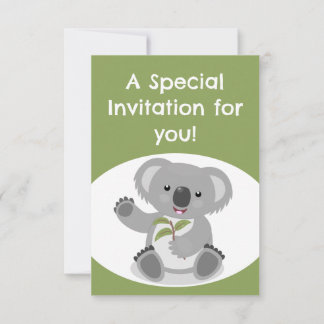 Niedliche Einladung von Koala zum personalisierten