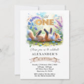 Niedliche Einladung von Little Fox Wild zum Geburt (Vorderseite)