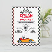 Niedliche Einladung von Racer zum Geburtstag (Stehend Vorderseite)