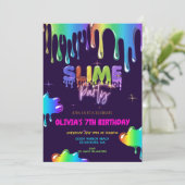 Niedliche Einladung von Slime Birthday (Stehend Vorderseite)