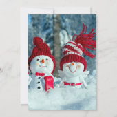 Niedliche Einladung von Snowman Couple Winter Wedd (Rückseite)