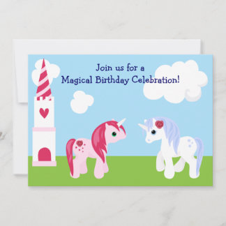 Niedliche Einladung von Unicorn zum Geburtstag
