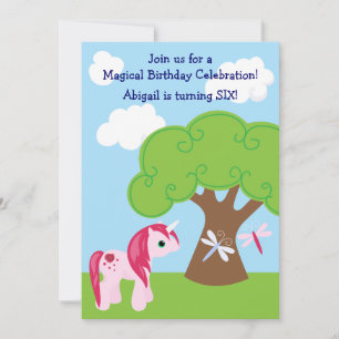 Niedliche Einladung von Unicorn zum Geburtstag