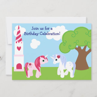 Niedliche Einladung von Unicorn zum Geburtstag
