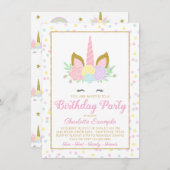 Niedliche Einladung zur Geburtstagsparty (Vorne/Hinten)