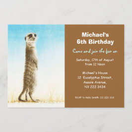 Niedliche Einladung zur Geburtstagsparty Meerkat