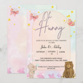 Niedliche Einladungen für den "Pooh Bear" (Vorne/Hinten)