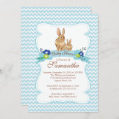 Niedliche Einladungen für die Kaninchenjunge (Vorne/Hinten)