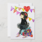 Niedliche Einladungen für Mädchen (Vorderseite)