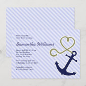 Niedliche Einladungen für Nautical Bridal (Vorne/Hinten)