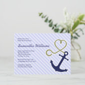 Niedliche Einladungen für Nautical Bridal (Stehend Vorderseite)