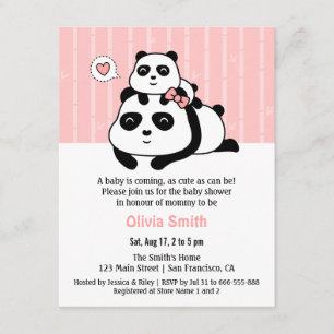 Niedliche Einladungen für Panda Cub und Mommy Baby