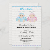 Niedliche Einladungen für zwei Baby-Duschen (Vorne/Hinten)