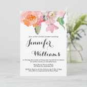 Niedliche Einladungen mit einer Blumendusche in Ro (Stehend Vorderseite)