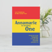 Niedliche Einladungen zum ersten Geburtstag (Stehend Vorderseite)